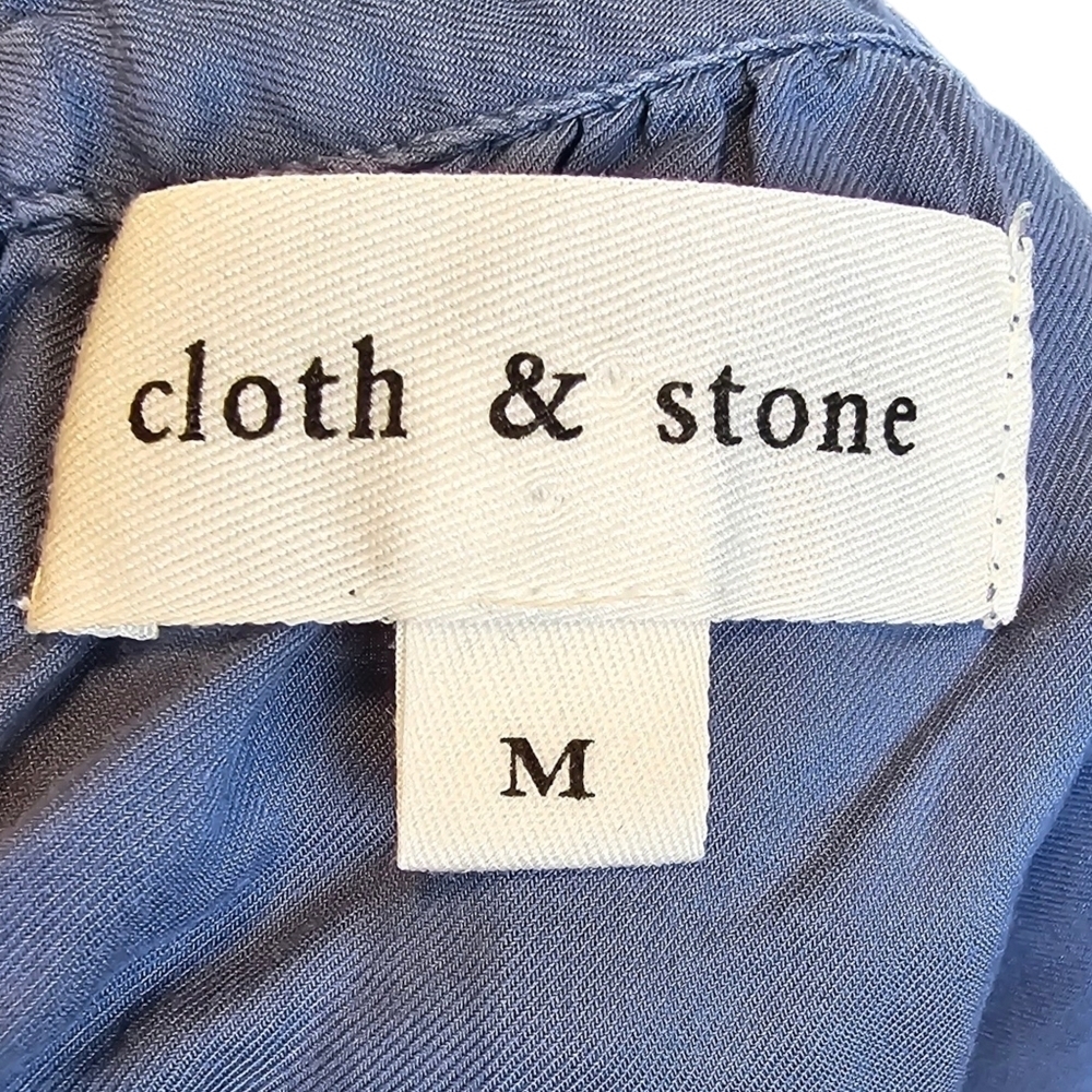 cloth & stone Blue Ruffle Sleeve Button Front Blouse - Picture 5 of 8